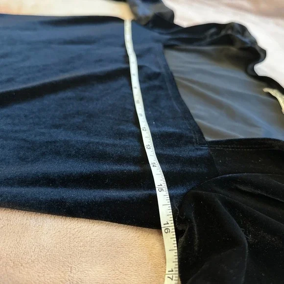 Reformation Lunar Dress Black‎ Velvet Long Sleeve Mini Puff Sleeve | Size S - Picture 8 of 8